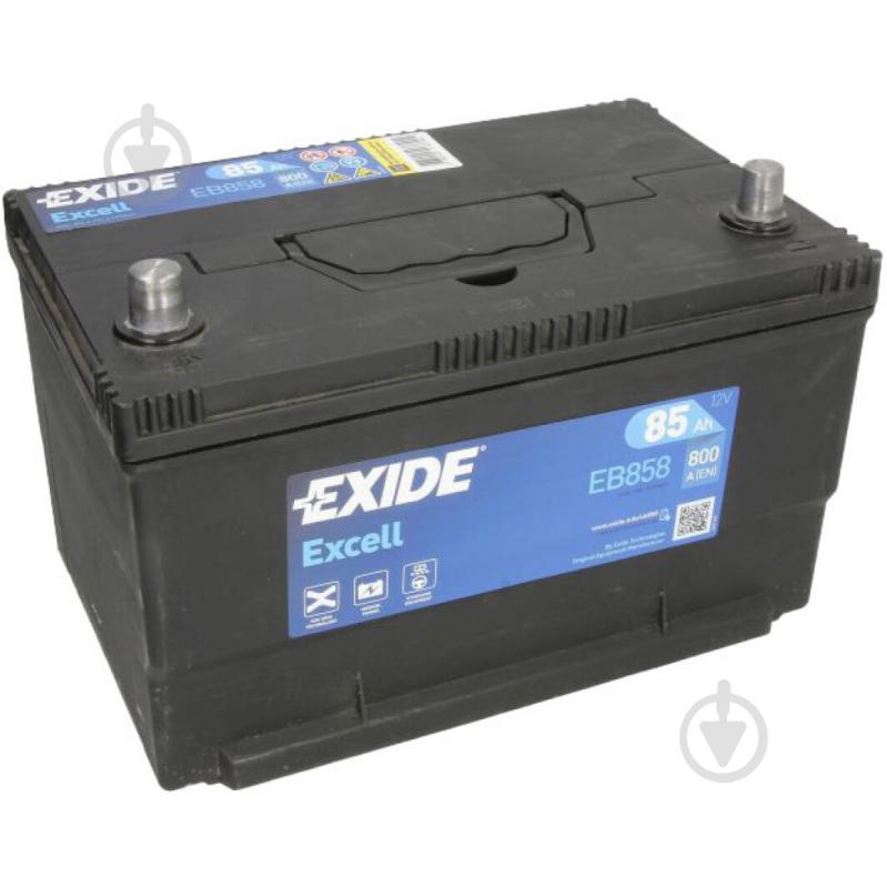 Аккумулятор автомобильный EXIDE Excell 85Ah 800A 12V EB858 «+» слева (EB858) - фото 1