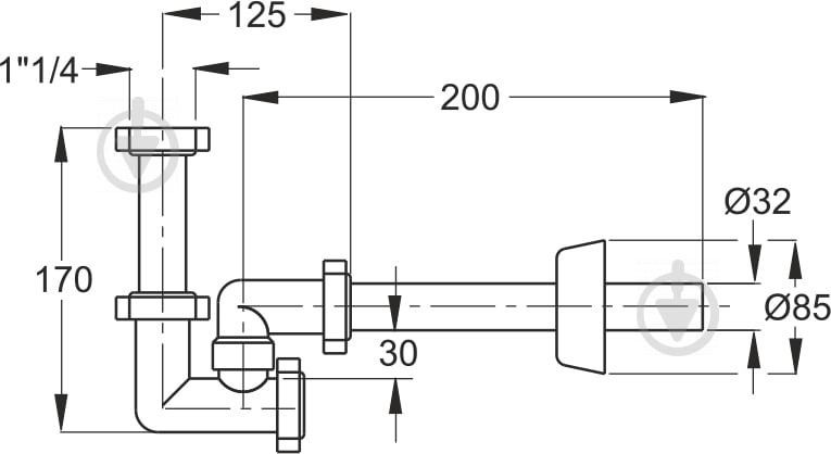 Сифон для біде Bonomini BAZOOKA регулюючий 2314CP32B0 - фото 2