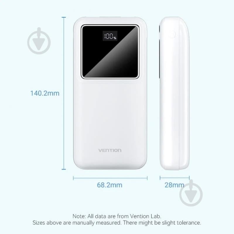 Повербанк Vention 20000 mAh white (FHLW0) - фото 3