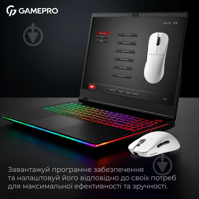 Мышка беспроводная GamePro Asgard Odin white (GM035W) - фото 10