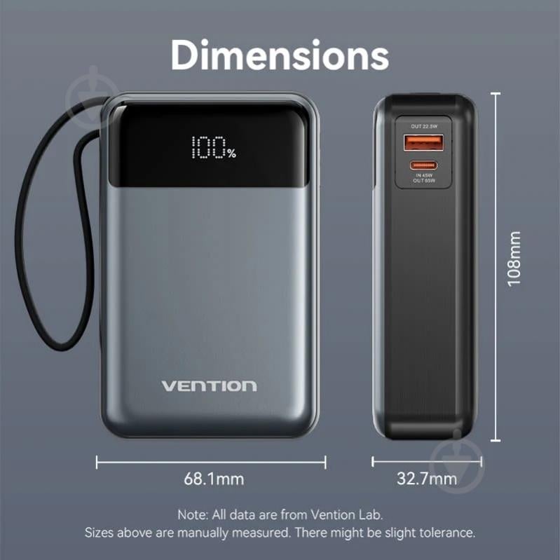 Повербанк Vention 20000 mAh black (FHYB0) - фото 3