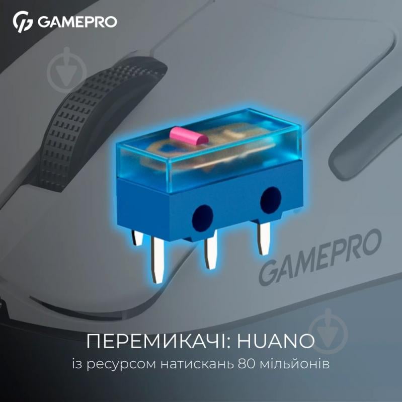 Мишка бездротова GamePro Asgard Surt white (GM017W) - фото 7 Мишка бездротова GamePro Asgard Surt white (GM017W) - фото 7