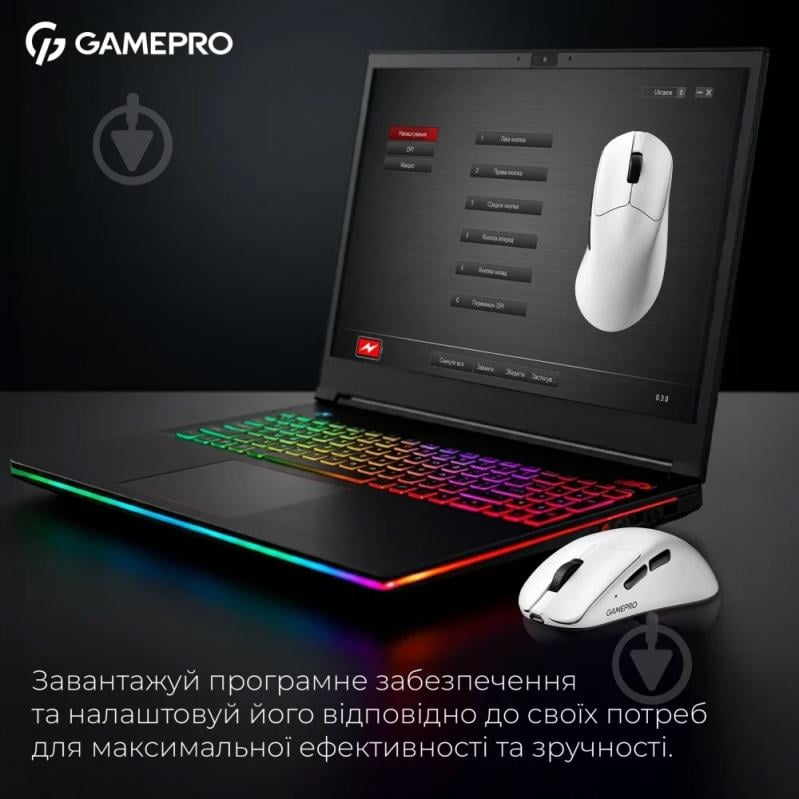 Мишка бездротова GamePro Asgard Surt white (GM017W) - фото 6 Мишка бездротова GamePro Asgard Surt white (GM017W) - фото 6