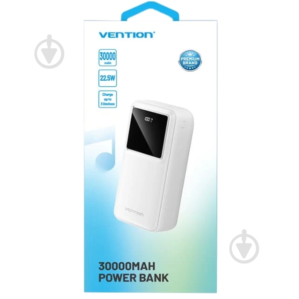Повербанк Vention 30000 mAh white (FHMW0) - фото 3 Повербанк Vention 30000 mAh white (FHMW0) - фото 3