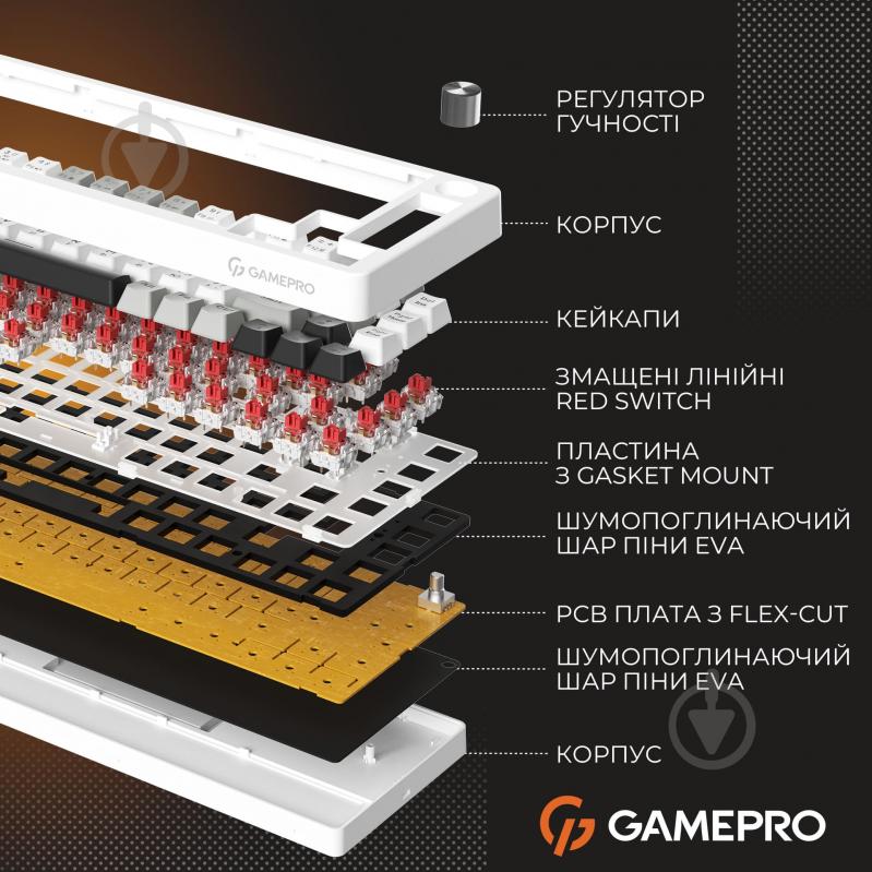 Клавиатура игровая GamePro MK116 (MK116) Genesis Silverlight white - фото 6