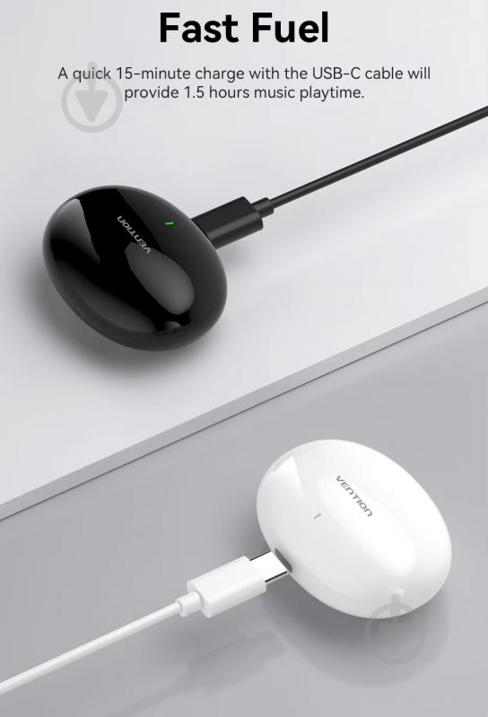 Гарнитура Vention Elf Earbuds E01 black (NBFB0) - фото 3