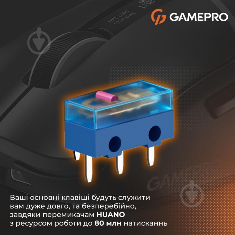 Мишка бездротова GamePro Genesis Ranker black (GM012B) - фото 10