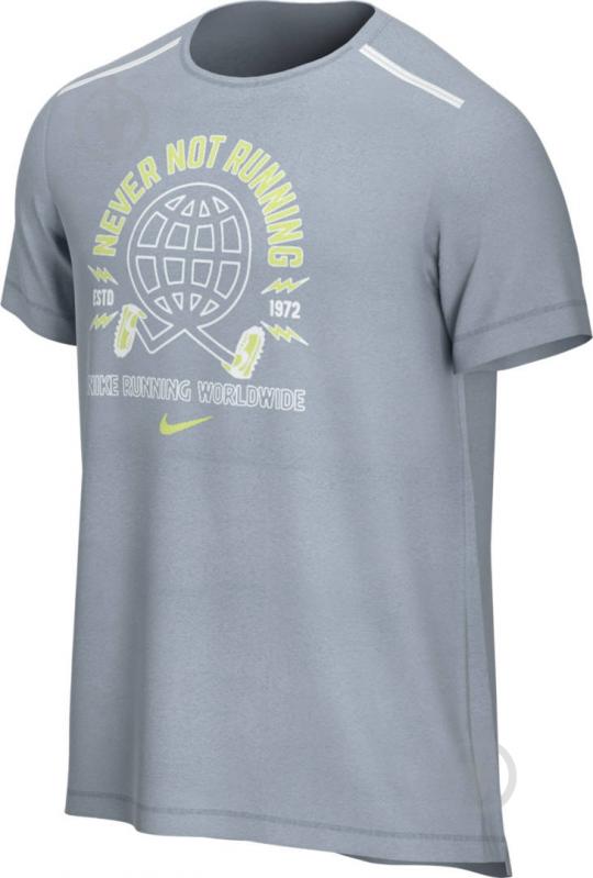 Футболка Nike M NK MILER SS WILD RUN GX PO CJ5403-464 р.2XL серый - фото 3