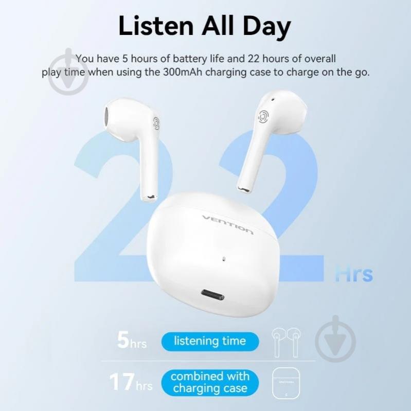 Гарнитура Vention Elf Earbuds E02 white (NBGW0) - фото 8