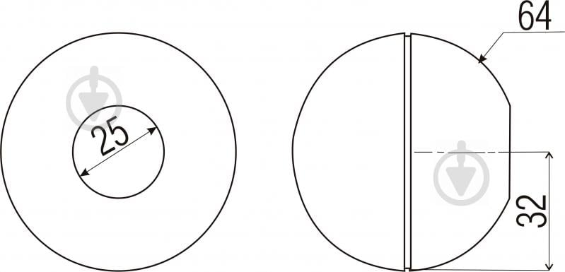 Шар декоративный DC заглушка d25 мм R-23 для трубы - фото 3