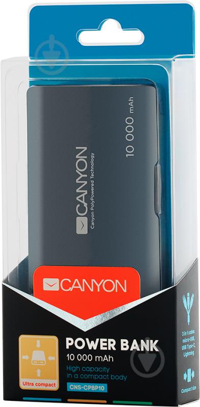 Повербанк Canyon 10000 mAh black (CNS-CPBP10B) - фото 4