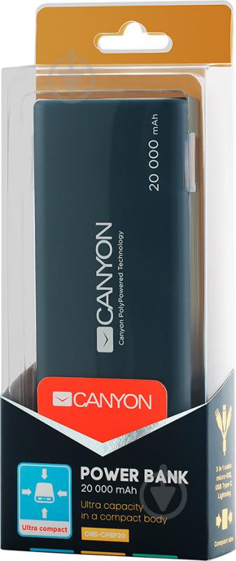 Повербанк Canyon 20000 mAh black (CNS-CPBP20B) - фото 4