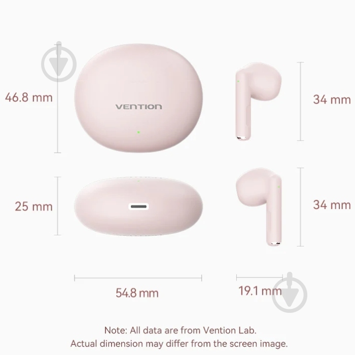 Гарнітура Vention Elf Earbuds E06 pink (NBKP0) - фото 2