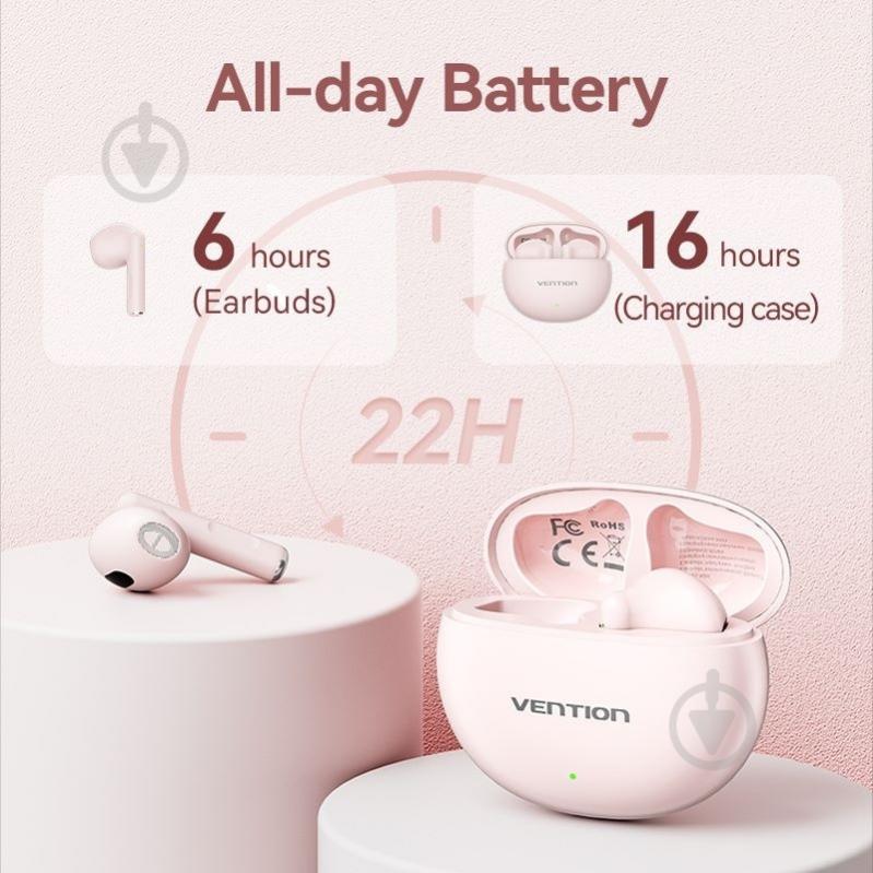 Гарнітура Vention Elf Earbuds E06 pink (NBKP0) - фото 8