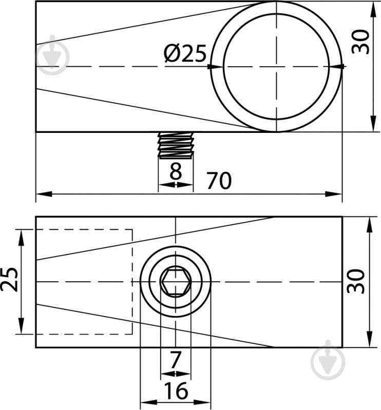 Кріпленя кінцеве DC для труби d25 мм R-42M - фото 5