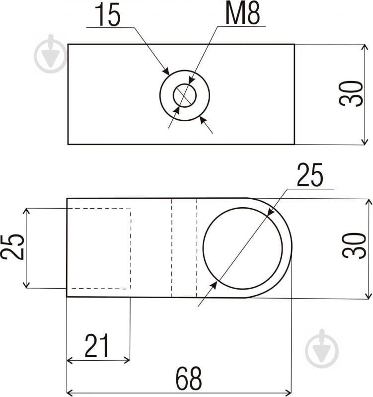 Кріпленя кінцеве DC для труби d25 мм R-42M - фото 3