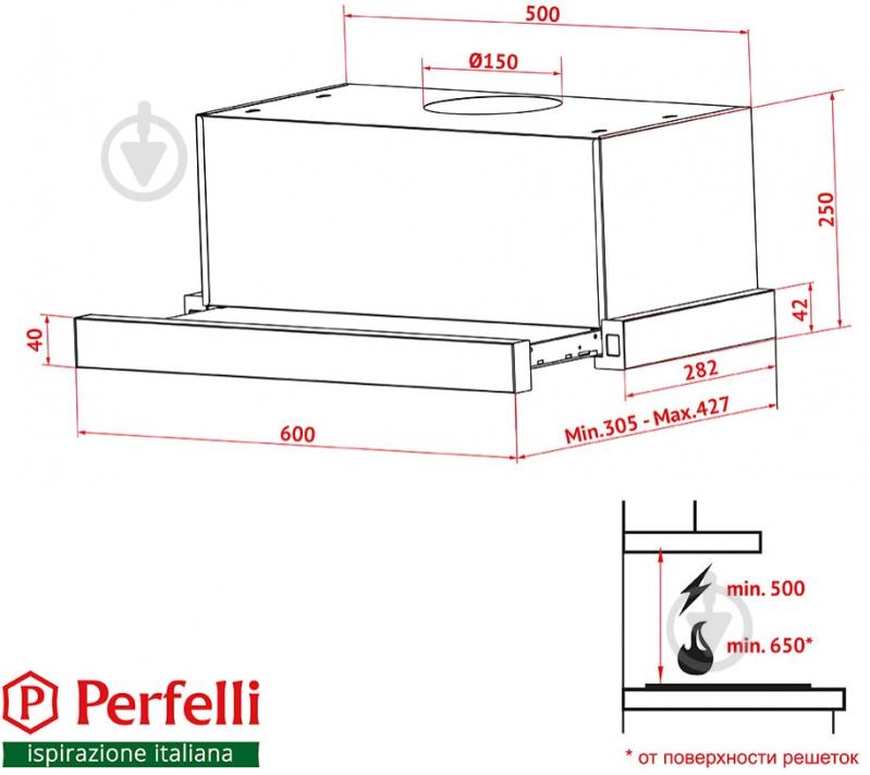 Вытяжка Perfelli TL 6612 C WH 1000 LED - фото 13 Вытяжка Perfelli TL 6612 C WH 1000 LED - фото 13