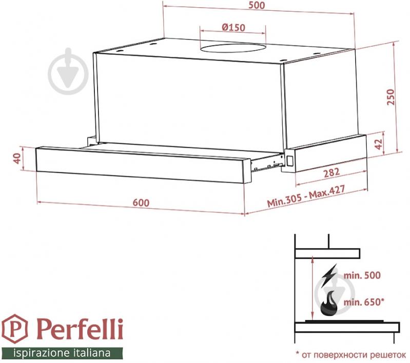 Вытяжка Perfelli TL 6612 C S/I 1000 LED - фото 14