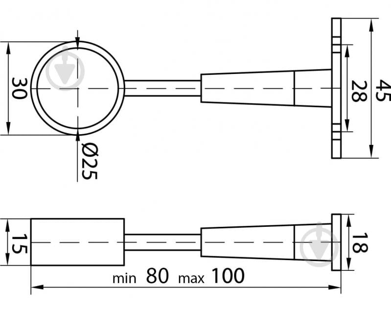 Крепления трубы дистанционное DC d25 R-50R с резьбой - фото 2