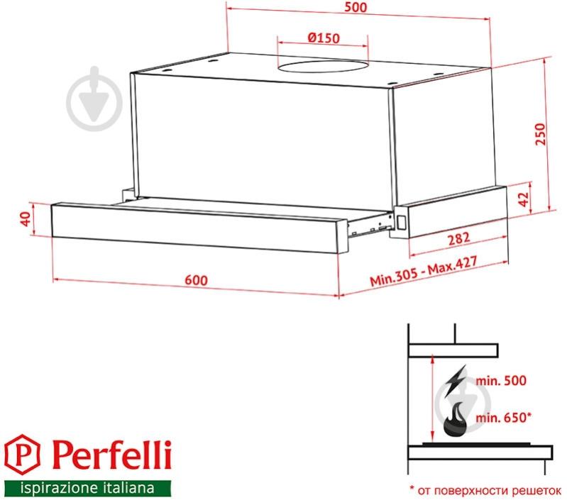 Вытяжка Perfelli TL 6802 C S/I 1200 LED - фото 13