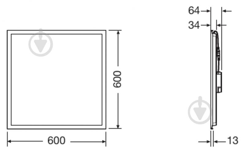 Світильник адміністративний LED Ledvance 36 Вт 3500 - 4500 К (нейтральне світло) Eco Panel 4000 K IP40 - фото 3