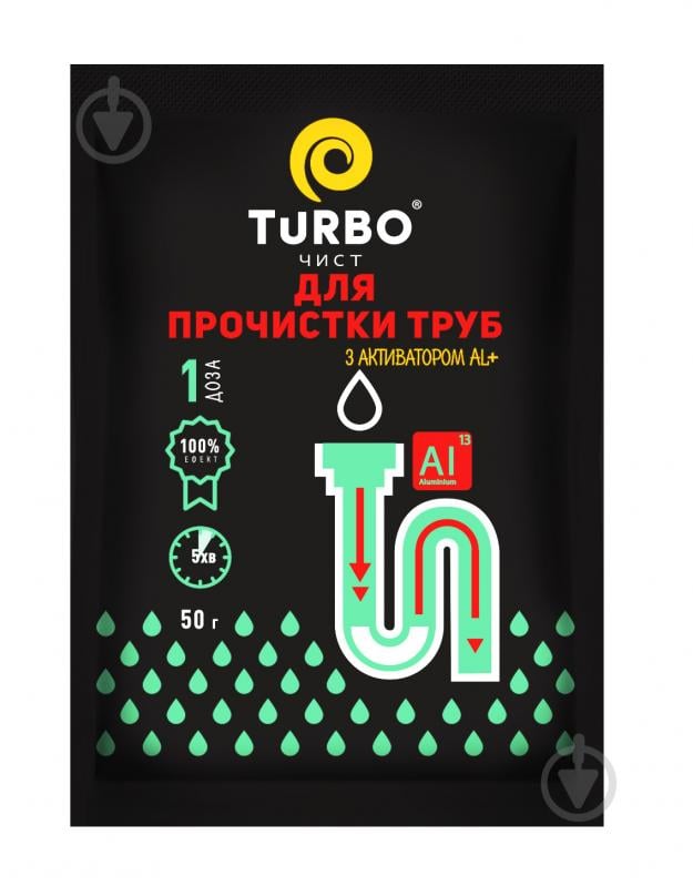 Гранули для чищення труб TURBOчист з алюмінієвим активатором 50 г - фото 1