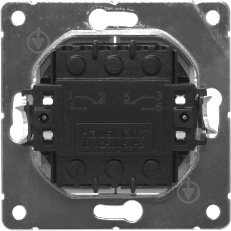 Переключатель проходной двухклавишный HausMark Alta без подсветки белый SNG-SWP.SQ20MG2W2-WH - фото 3