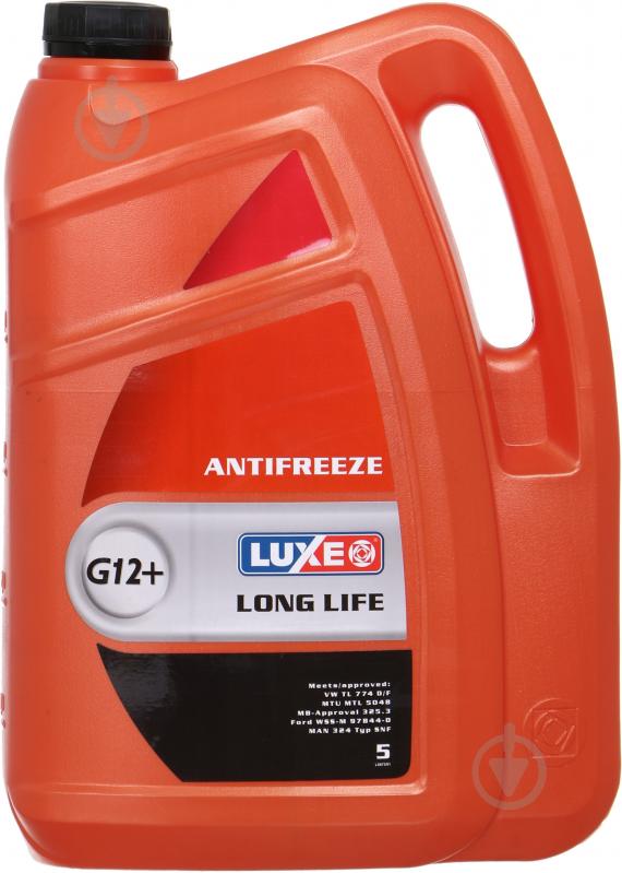 Антифриз Luxe Long Life G12+ -40 °C 5 л красный - фото 1