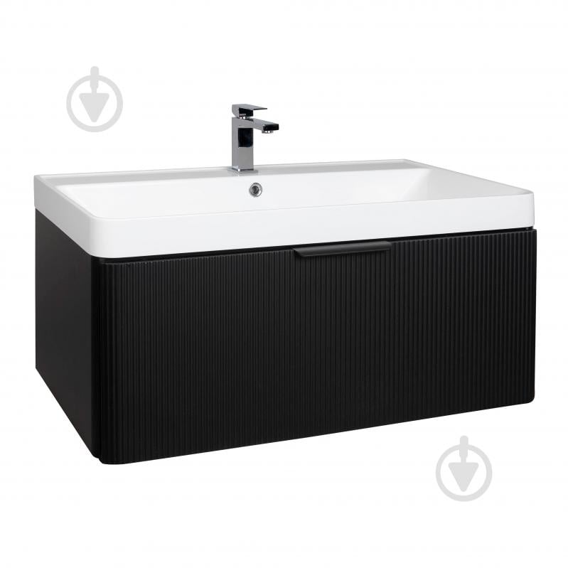 Тумба підвісна Aqua Rodos Frost Black з умивальником Deep 90 см (АР000127942) - фото 1 Тумба підвісна Aqua Rodos Frost Black з умивальником Deep 90 см (АР000127942) - фото 1