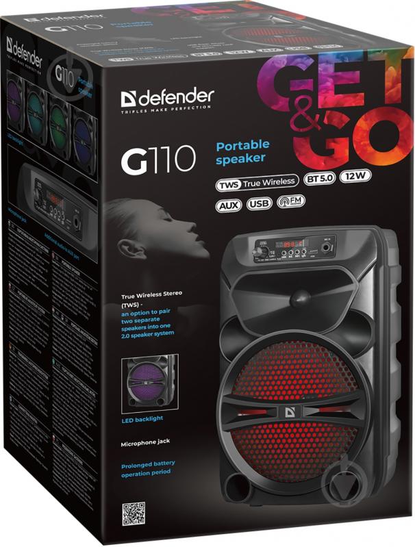 Акустическая система Defender G110 1.0 black - фото 3