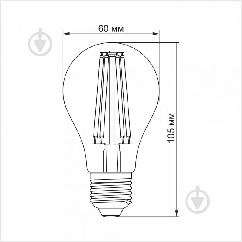 Лампа светодиодная Filament A60 10 Вт E27 4100 К 220 В прозрачная 25791 - фото 3