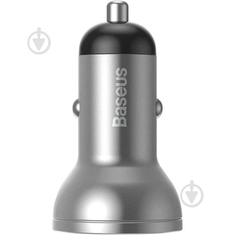 Автомобільний зарядний пристрій BASEUS Digital Display Dual USB 4.8A Car Charger 24W Silver - фото 3