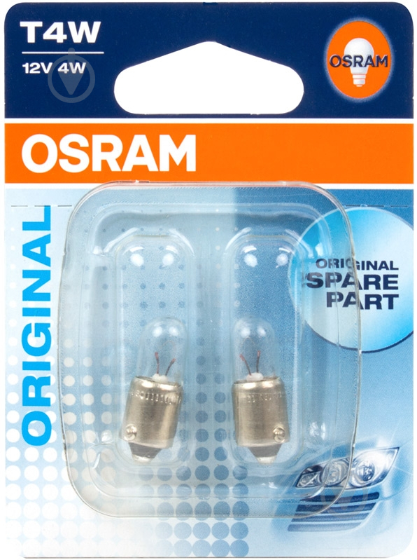 Автолампа розжарювання Osram Original T4W 4 Вт 2 шт.(3893-02B) - фото 2