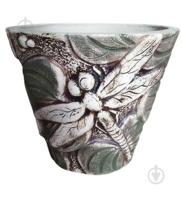 Горшок посадочный шамот Стрекоза круглый 22 л Наша Кераміка - фото 1 Горшок посадочный шамот Стрекоза круглый 22 л Наша Кераміка - фото 1