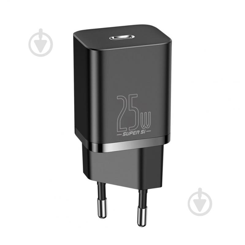 Мережевий зарядний пристрій BASEUS Super Si Quick Charger 1C 25W EU Black - фото 1