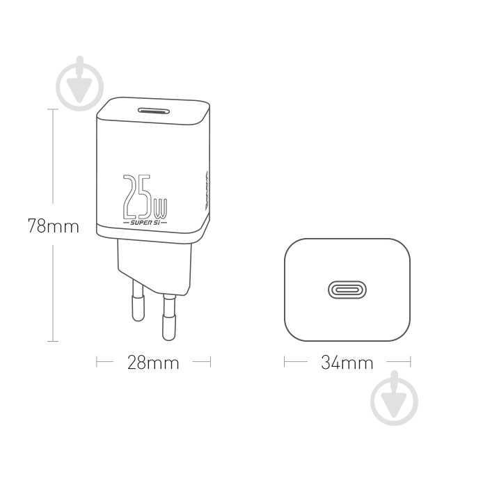 Мережевий зарядний пристрій BASEUS Super Si Quick Charger 1C 25W EU Black - фото 7