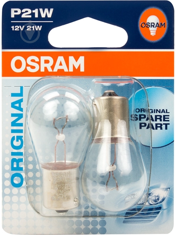 Автолампа розжарювання Osram Original P21W 21 Вт 2 шт.(7506-02B) - фото 2