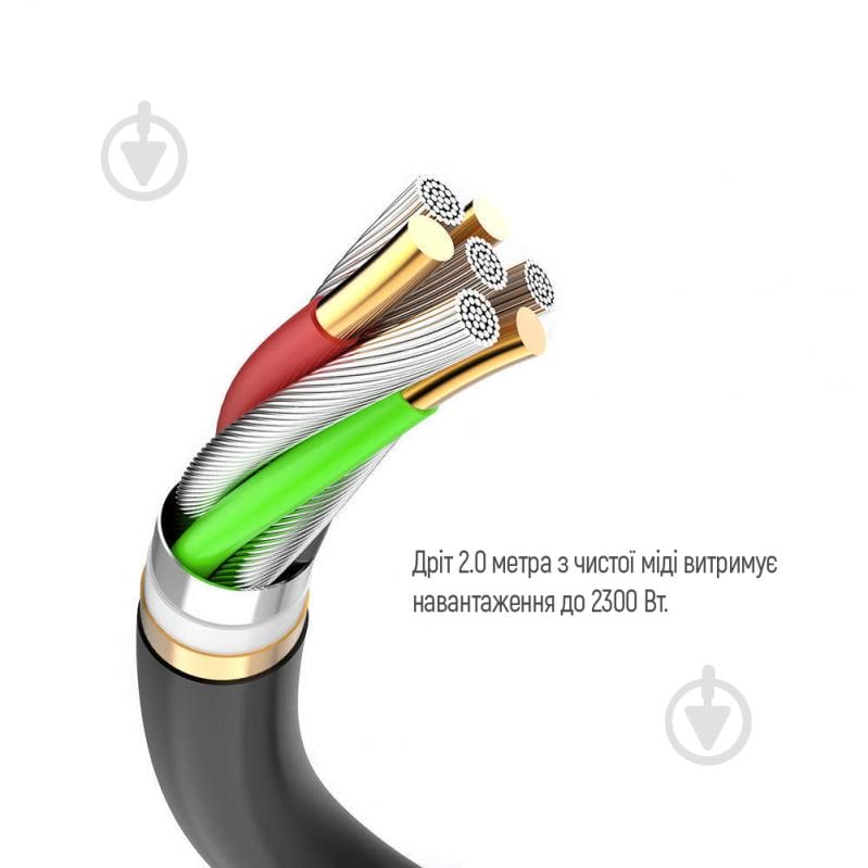 Сетевой фильтр COLOR WAY 3USB (2USB-A + 1 TYPE-C) (24W) с заземлением 4 гн. черный 2 м CW-CHE432PDB - фото 19