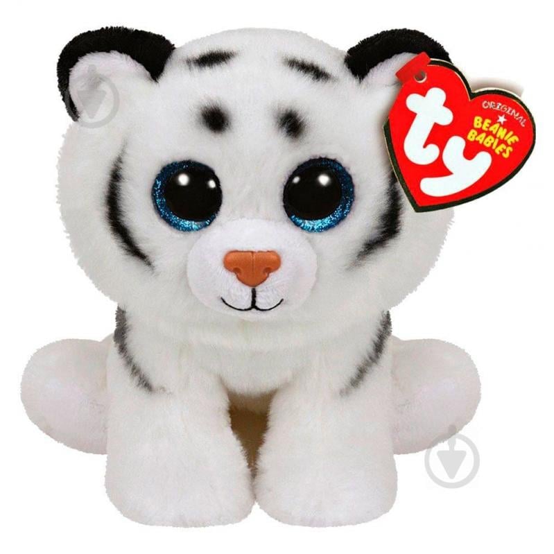 Мягкая игрушка TY Beanie Babies Белый тигренок Tundra 15 см белый 42106 - фото 1