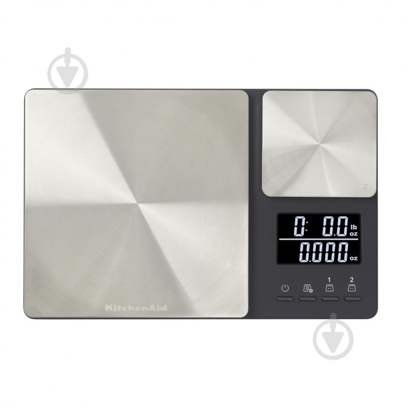 Ваги кухонні KitchenAid Measuring з подвійною платформою срібний (KQ909G) - фото 1 Ваги кухонні KitchenAid Measuring з подвійною платформою срібний (KQ909G) - фото 1