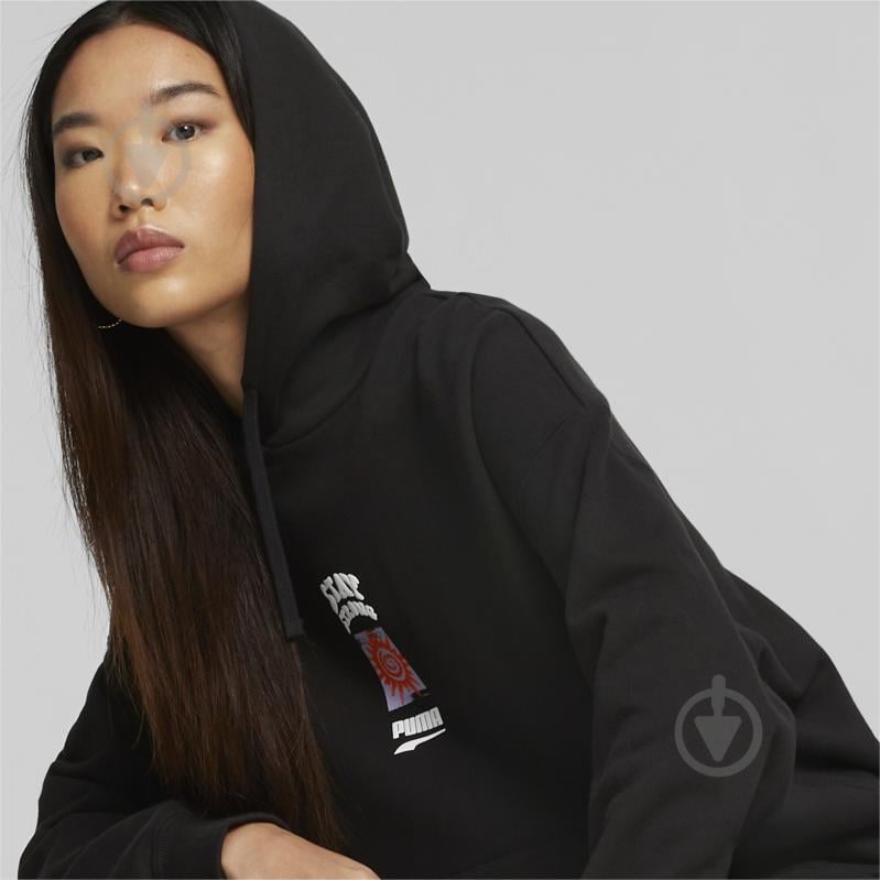 Джемпер Puma DOWNTOWN OVERSIZED GRAPHIC HOODIE TR 53836301 р.M чорний - фото 5