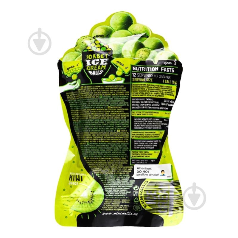 Морозиво Mini Melts Кульки Sorbet Kiwi 72 г - фото 2 Морозиво Mini Melts Кульки Sorbet Kiwi 72 г - фото 2