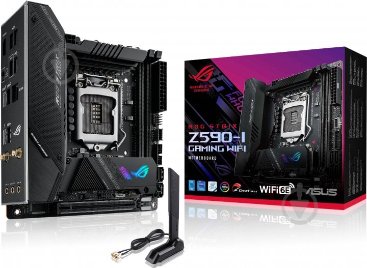 Материнська плата Asus ROG STRIX Z590-I GAMING WIFI (Socket 1200, Intel Z590, mini ITX) - фото 10