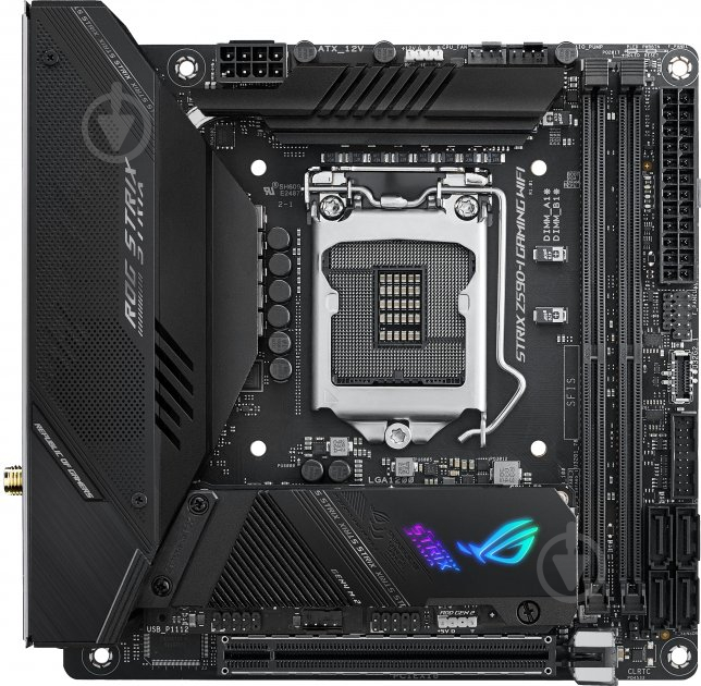 Материнська плата Asus ROG STRIX Z590-I GAMING WIFI (Socket 1200, Intel Z590, mini ITX) - фото 1