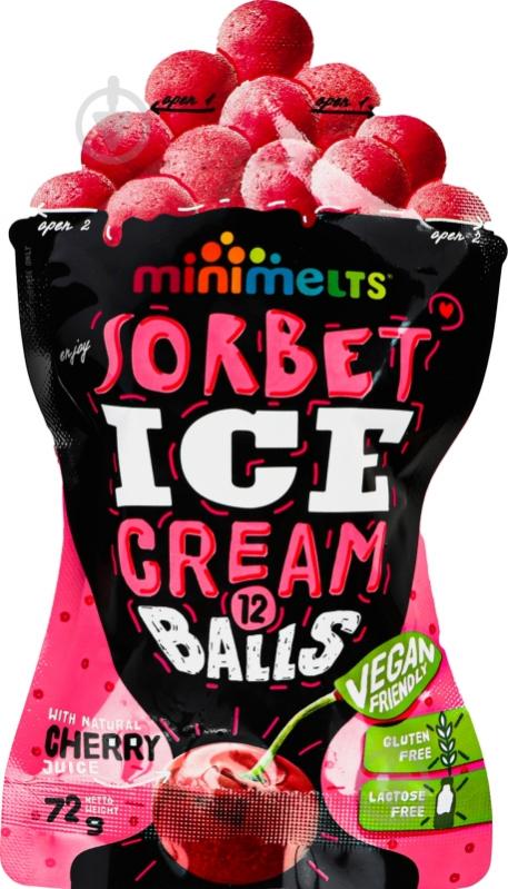 Мороженое Mini Melts Шарики Sorbet Cherry 72 г - фото 1