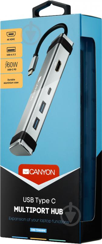 USB-хаб Canyon Multiport Hub 4-in-1 CNS-TDS03DG - фото 4