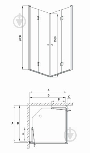 Душова кабіна Deante Kerric складна 90x90x200 см скло 6 мм прозоре - фото 4