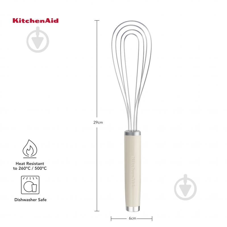 Венчик KitchenAid Coreline, 29,3 см, кремовый (KAG062OHACE) - фото 3 Венчик KitchenAid Coreline, 29,3 см, кремовый (KAG062OHACE) - фото 3