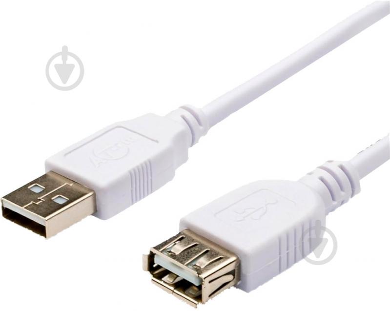Дата-кабель Atcom USB 2.0 AM/AF 5 м белый (4717) - фото 1