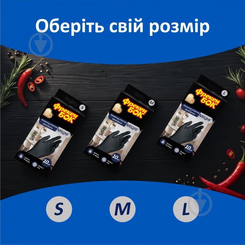 Перчатки нитриловые Фрекен Бок стандартные р. M 5 пар/уп. голубые - фото 8